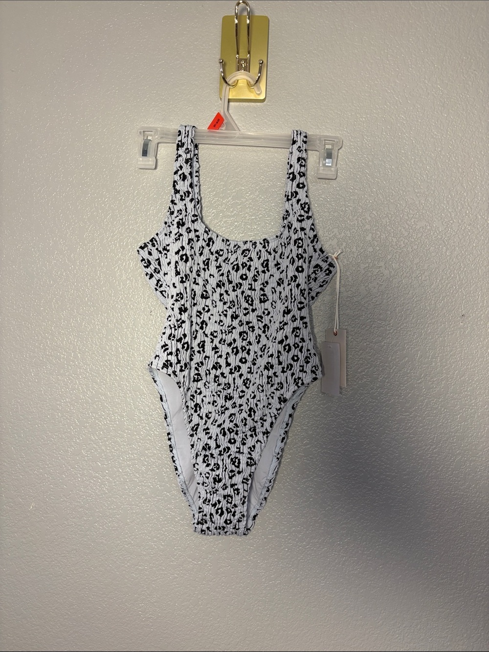 Good American Black & White Leopard-Print One-Piece Swimsuit